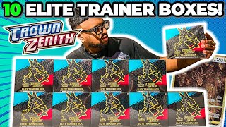 10 Pokemon Crown Zenith Elite Trainer Box OPENING! (100 Booster Packs)