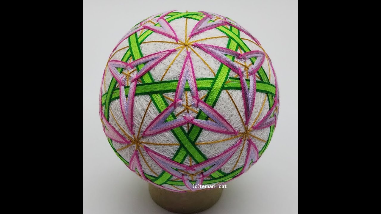 手まり講座136. 芝桜。 Temari lecture. - YouTube