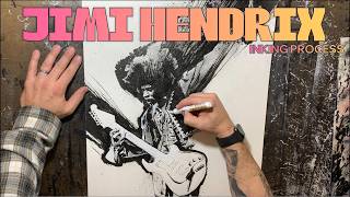 Jimi Hendrix Inking Process (Timelapse)