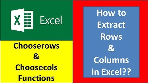 chooserows and choosecolumns function | Extract rows and columns | #excelfansonly