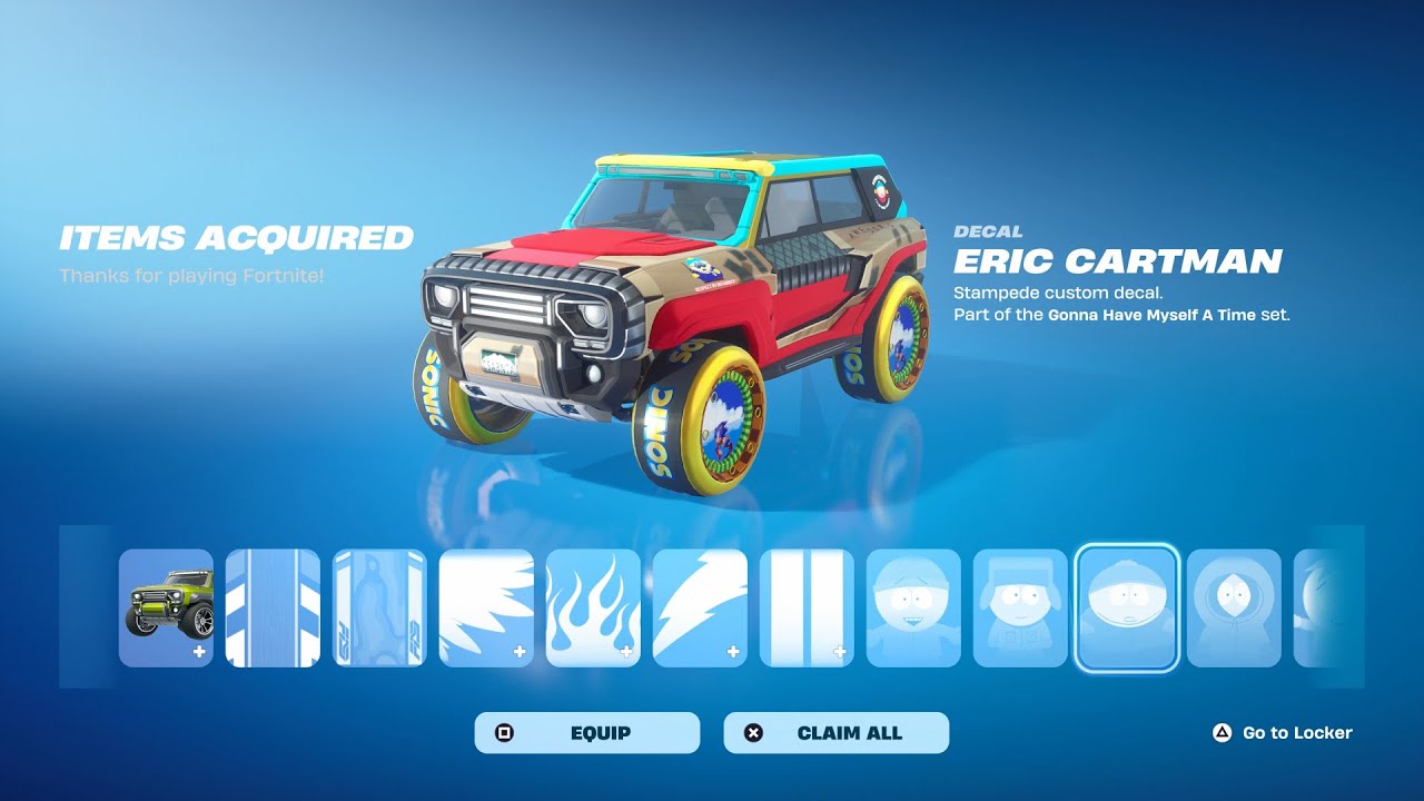 How To Get the Stampede + South Park Bundle Car Body NOW FREE In Fortnite (Rocket League Car)