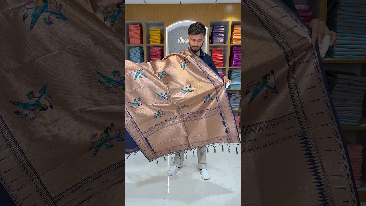 Pure Fully Zari Woven Parrot Motif Paithani Dupatta