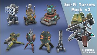Tower Defence Sci-Fi Turrets Pack (v2) Showcase