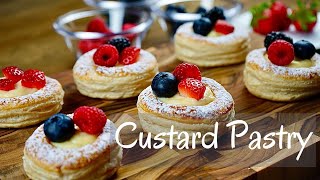 Mini Berry Custard Puff Pastry | Making Delicious Homemade Italian Custard | Brilliant Dessert Idea