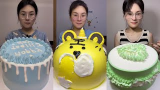 ASMR Eating Most Delicious Creamy Cake  ( soft chewy sounds ) 크림 케이크 먹방  MUKBANG Satisfying