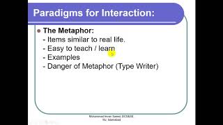 Human Computer Interaction: Chapter 4 Paradigms-I