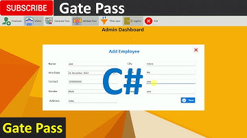 Gate Pass in Csharp (C#, Visual Studio, MsSQL Server)
