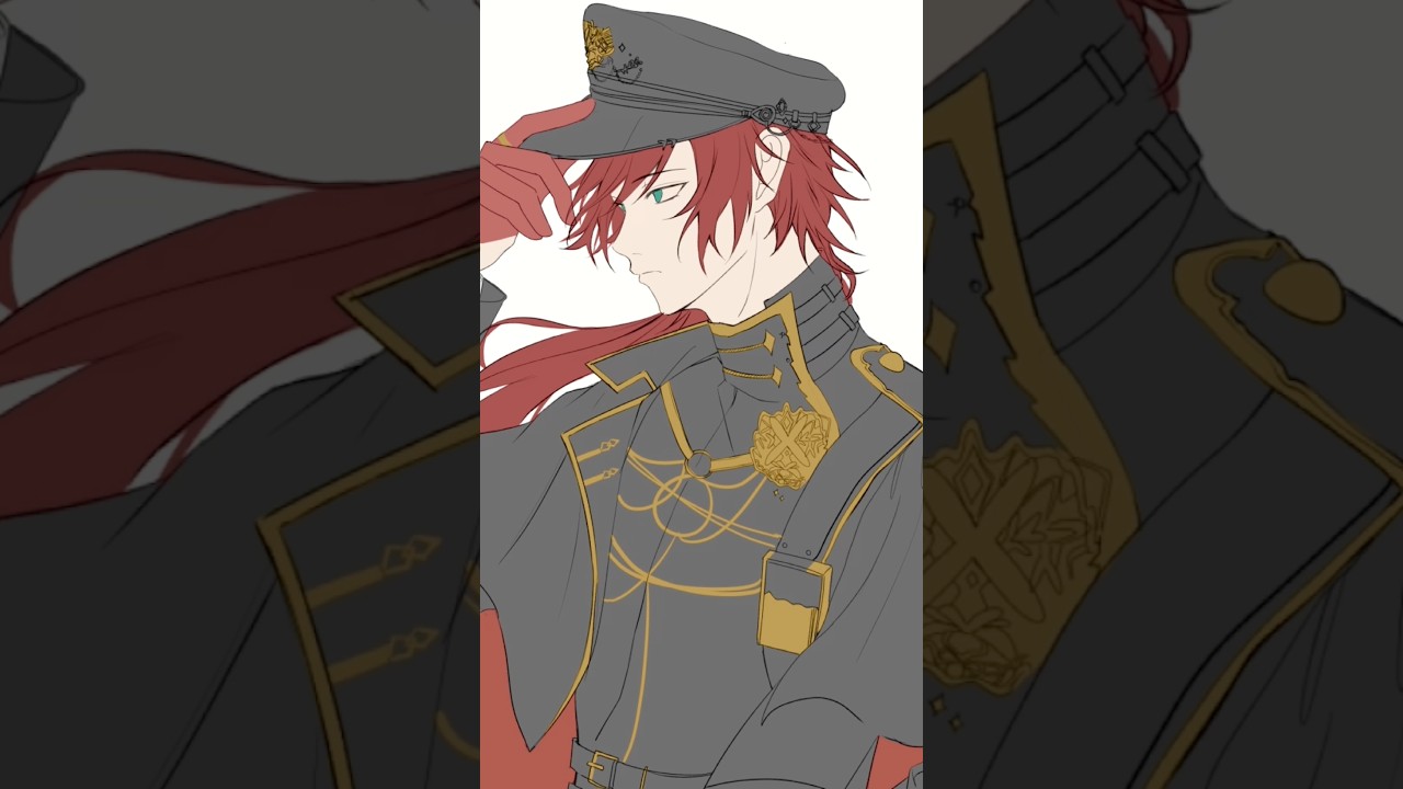 ローレン軍服描いてみた✨ いろぬりの作業が一番楽しい🫶 #イラスト #VTuber#ローレン #illustration #Illustrator#art #fanart #drawing