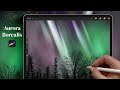 Creating an Aurora Borealis in Procreate with Motion Blur | Digital Galaxy Art for iPad | Night Sky