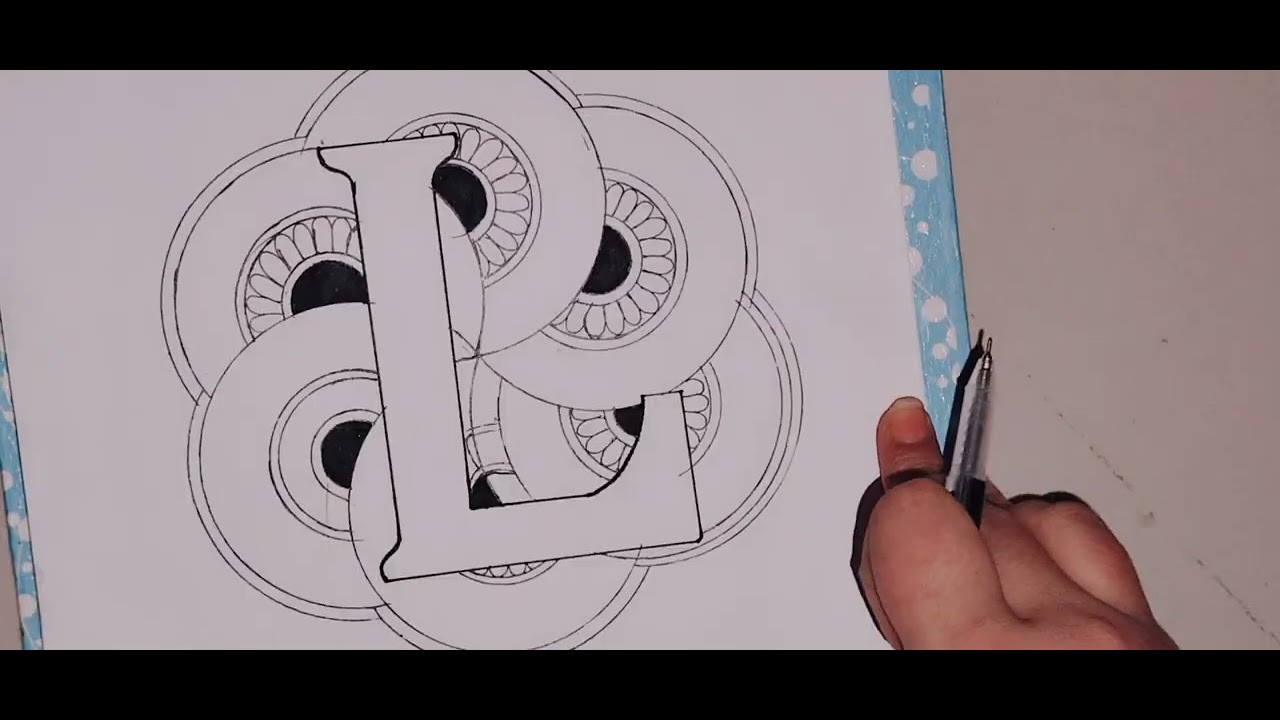 ✨ Mandala Letter Art – “L” | Hand-Drawn Floral Design ✨