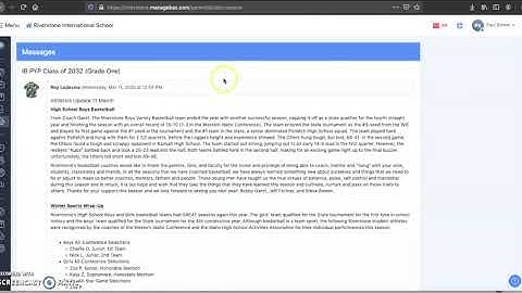 ManageBac Tutorial: Messages