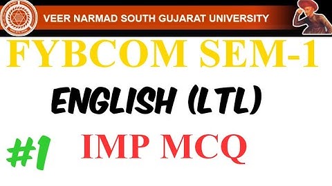 Part-1|| Fybcom sem-1 English (Language through literature) Most Imp Mcq || Vnsgu online exam