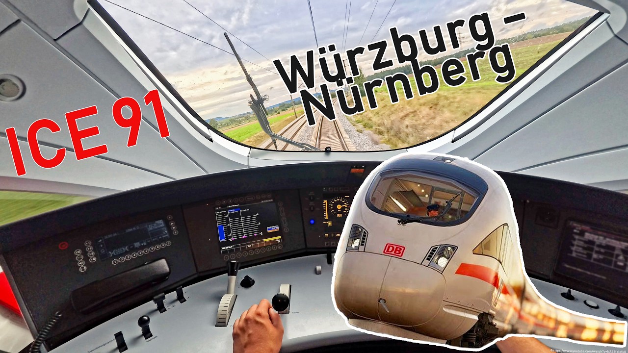Поворот на скорости 200 км/ч | Поездка на такси ICE 91 Würzburg Hbf - Nuremberg Hbf | ICE-T