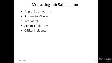 OB- Organizational Behaviour- SE CSE-IT- Measurements of Job satisfaction