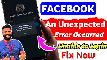 Facebook unable to login problem 2025 | unexpected error occurred Facebook 2025