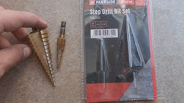 PARKSIDE Step Drill Bit Set PSB 3 A1 (4-12mm and 4-32mm) (from Lidl or Kaufland) - test and review