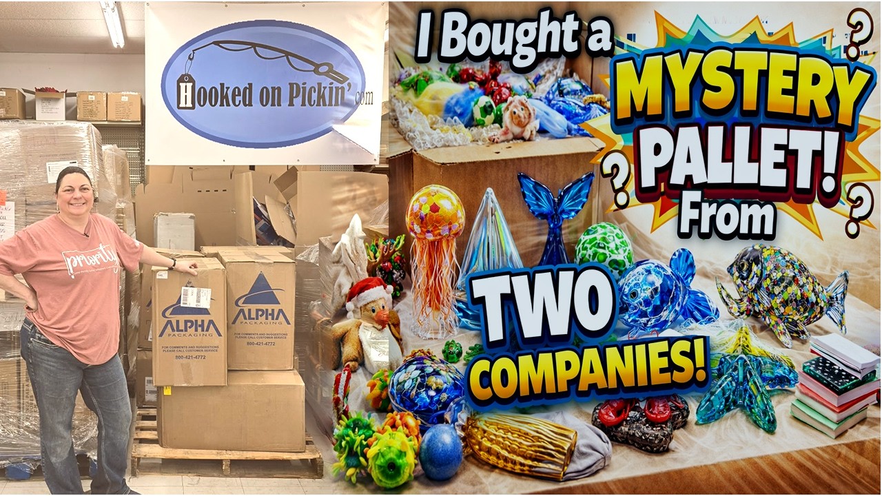 I Bought a Mystery Pallet From TWO Companies – Glass Art, Pet Toys, Socks & Random Treasures!