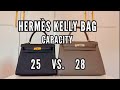 Hermes Kelly 25 vs 28 Capacity Comparison