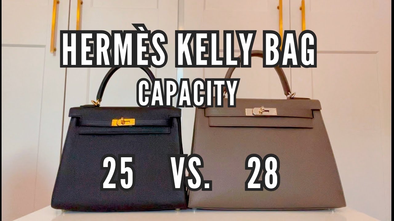 HERMES KELLY 25 VS. 28 RETOURNE COMPARISON: PRICE, DIMENSIONS, WHAT FITS,  SPENDING RATIO, MOD SHOTS 
