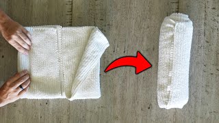 New Way to Fold Towel Into Roll!