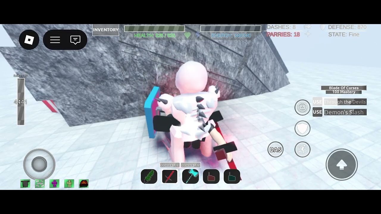 19 Januari 2026 gameplay roblox defeat some rake upd Mobile fight rake struck Cave to hit Damage