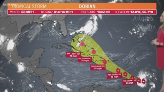 Tracking Tropical Storm Dorian: Monday, Aug. 26 6  a.m. update