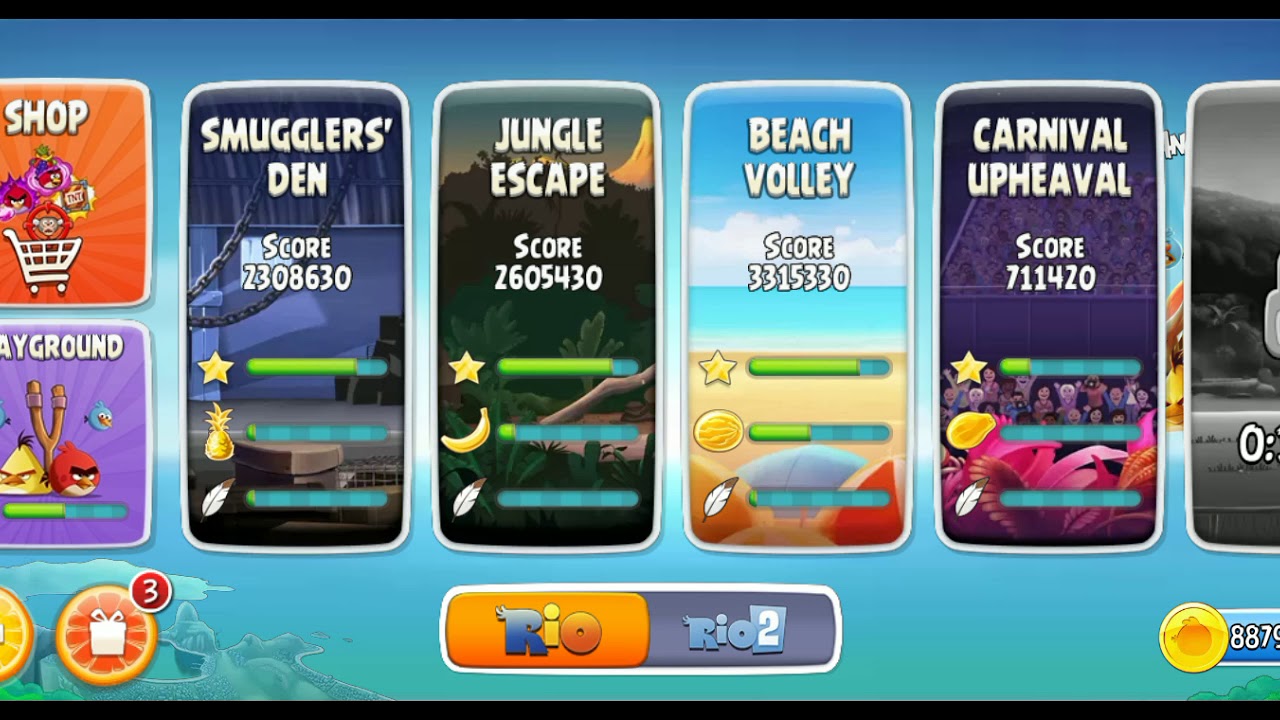 Playing the Angry birds rio hack version #1🥇 - YouTube