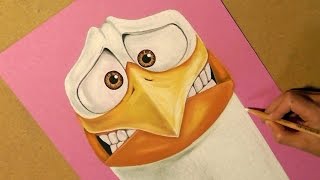 Drawing Storks (Junior) Cartoon Character from Storks Cartoon. Soft Pastel. screenshot 4