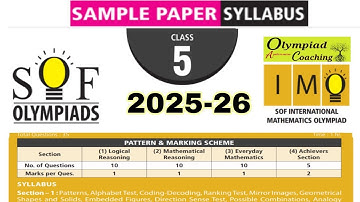 Class 5 IMO Sample Paper 2025-26 / IMO Olympiad Class 5 / International Mathematics Olympiad Class 5
