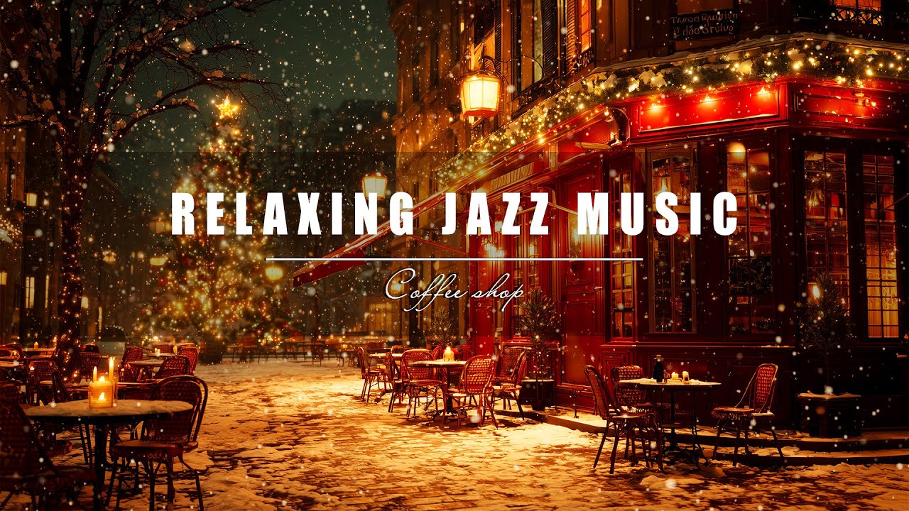 Cozy Vibes At The Coffee Shop Warm Season, Jazz, and Gentle Falling Snow.