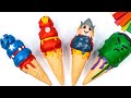 Making Ice cream cone mix Hulk, Captain America, Iron man, Thor 🧟 Polymer Clay Tutorial