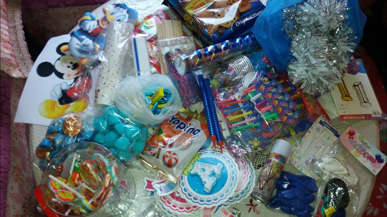 مشتريات لتحضير عيد ميلاد ابني الاول +مع ذكر الأثمنة 💸 افكار تحضير طاولة عيد ميلاد/ عيد ميلاد اقتصادي