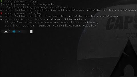 Failed to synchronize all databases (unable to lock database) - ArchLinux