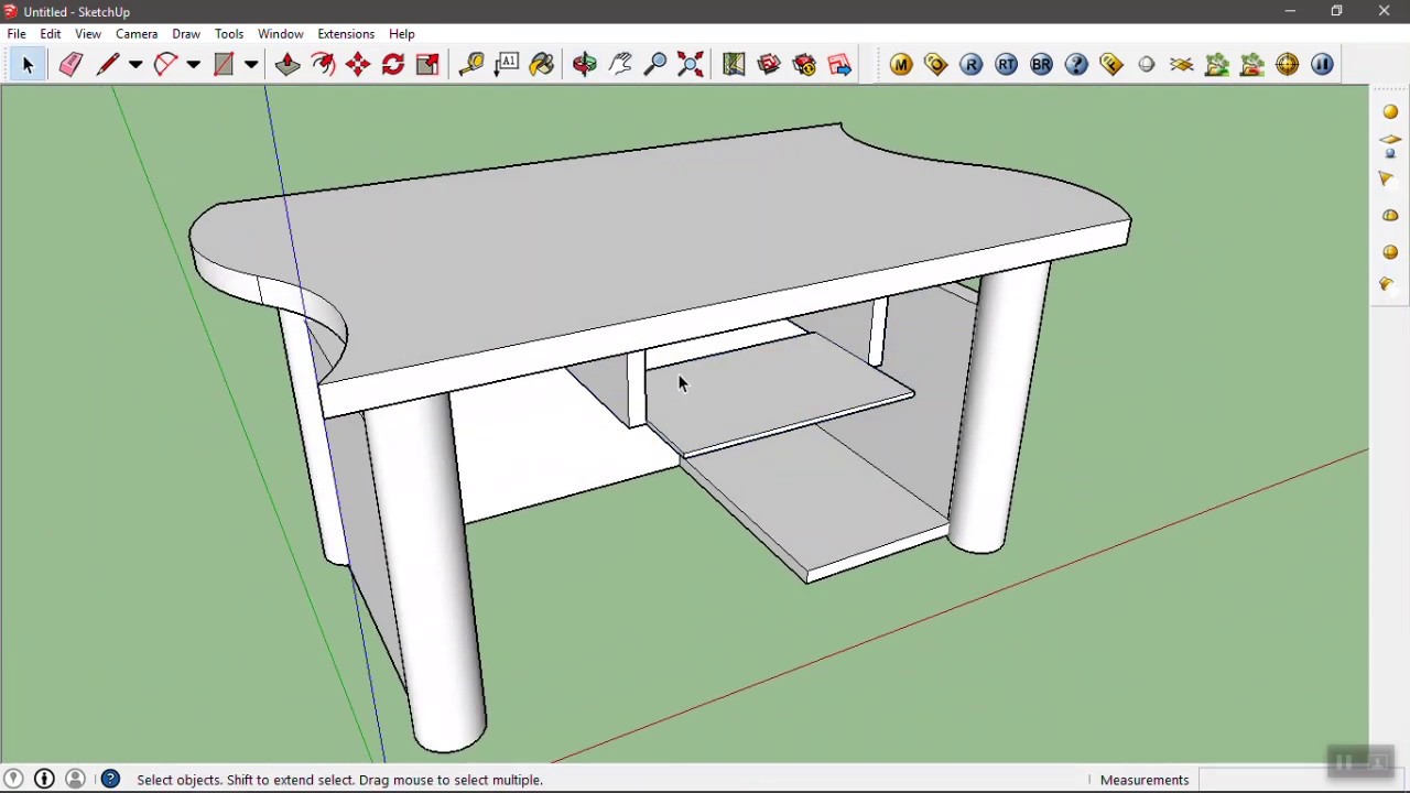 SketchUp สอนทำโต๊ะคอมพิวเตอร์