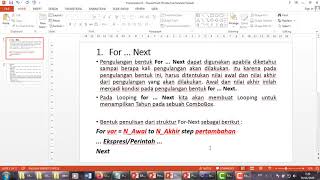 Looping dengan For-Next di Visual Basic 2010 - Bagian 2