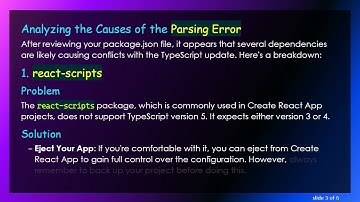 Resolving the Parsing error in React Projects After Updating Dependencies