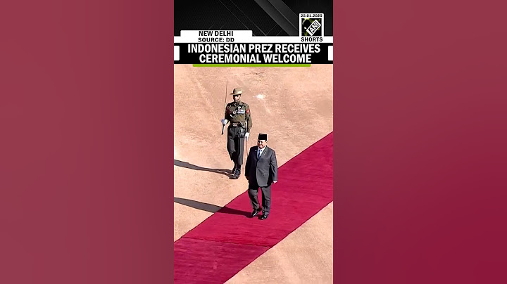 Presiden Indonesia Prabowo Subianto memberikan upacara Penjaga Kehormatan di Rashtrapati Bhavan