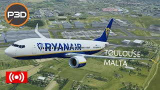 Prepar3dv5.4 Toulouse to Malta FR3043 B737 MAX 8-200