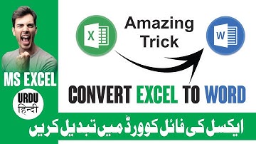 How to convert excel  into MS Word Urdu Hindi | Insert Excel Sheet into Word