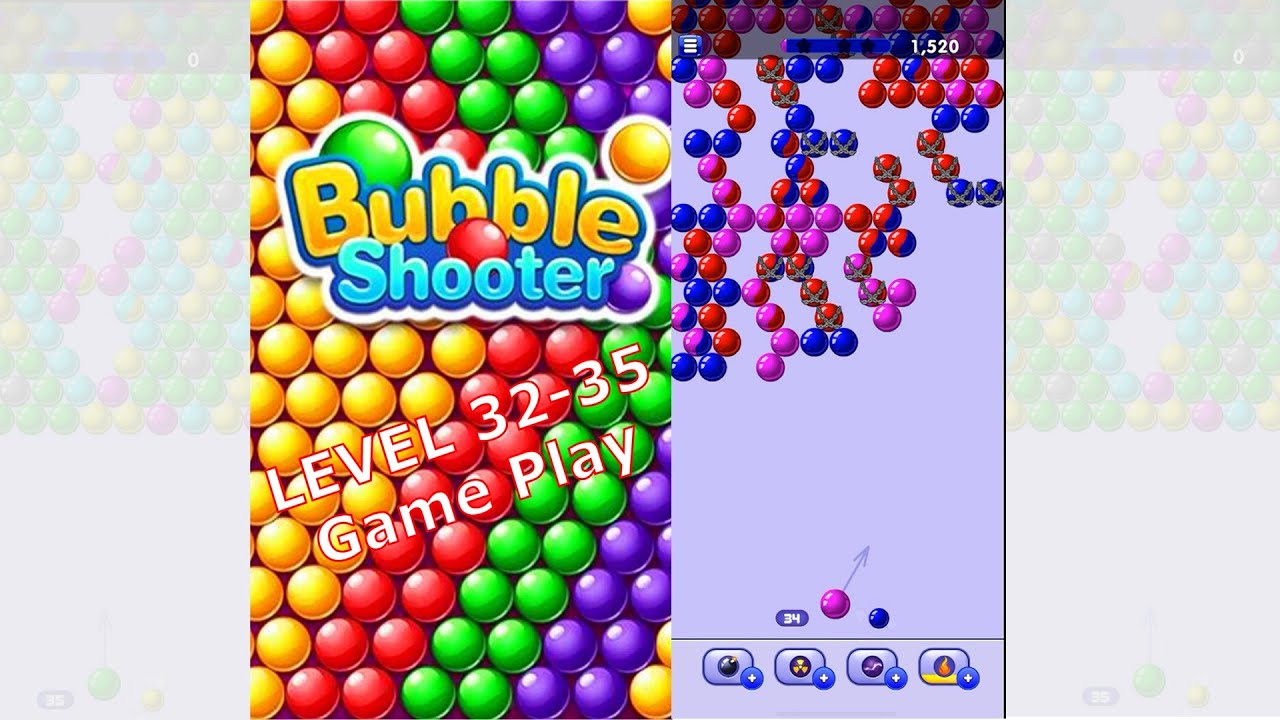 Bubble Shooter Pop Bubbles | Level 32 to 35. | Arcade Game Play. - YouTube