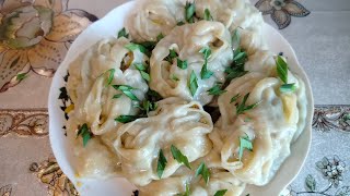 картинка: Блюда осени. Нежнейшие манты с тыквой и мясом, весь секрет в тесте.#узбекскаякухня#мантыстыквой