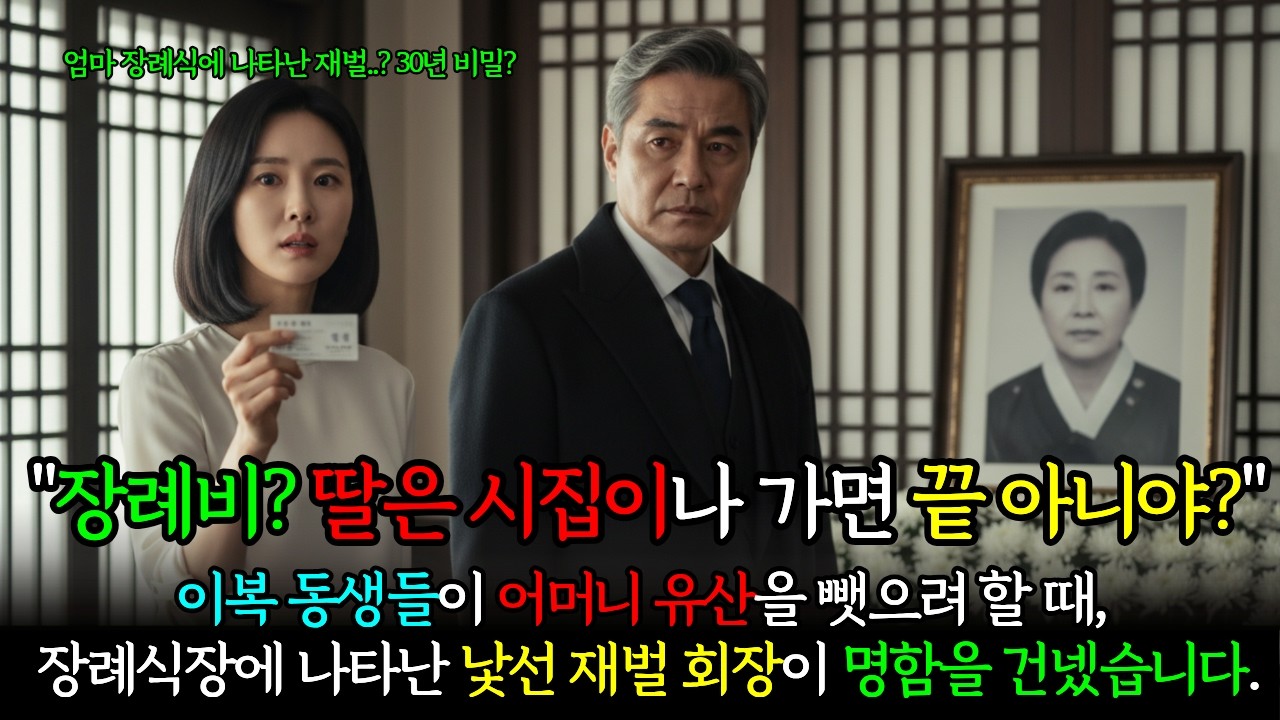 엄마 장례식에 나타난 재벌회장, 어머니 일기장에서 발견한 30년 비밀에 이복동생들이 벌벌 떠는데 | 노후사전 | 감동사전 | 사전라디오 | 오디오북