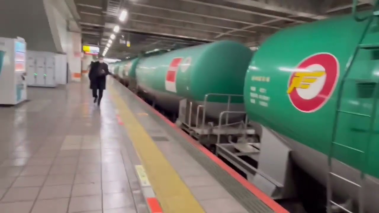 CARGO TRAIN IN A JAPANESE SUBWAY
