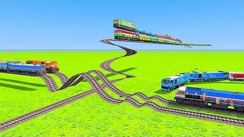 BUMPY CROSSING OF SIX TRAINS ON THREE TRACKS OR TWO INDIVIDUAL TRACKS WITH RICKY CROSSING |Train Sim