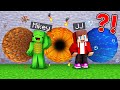 JJ and Mikey: ELEMENTAL TUNNEL Battle in Minecraft - Maizen