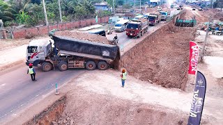 OMG!! Team Work Dump Trucks Waiting To Loading Soil Filling A Pit To Resize The Road With Huge Dozer by Daily Bulldozer  8,631 views 1 month ago 35 minutes