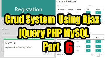 Crud System Using Ajax jQuery PHP MySQL part 6