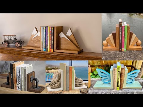 Unique wooden bookends ideas for book lovers | Book holders, book stands | DIY wooden projects