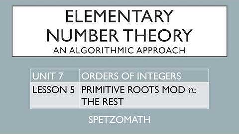 07-05: Primitive Roots modulo Other Bases