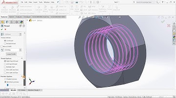How to draw nut with internal thread in solidworks